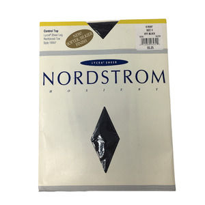 Nordstrom Hosiery Control Top Pantyhose Size A Lycra Sheer Reinforced Toe Black